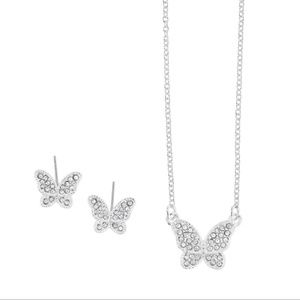 Pavé Butterfly Necklace and Earring Set